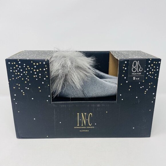 INC International Concept Womens Size 5/6 Pom Pom Velvet Clog Slippers $35 121 - Picture 5 of 7